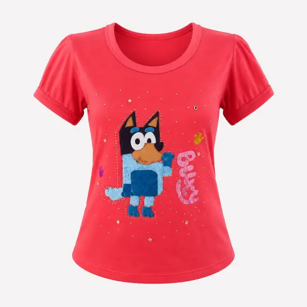 Blusa de Bluey con Detalles de Pedrería