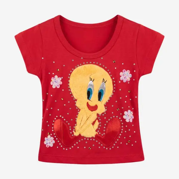 Blusa de Bebé con Bordado Afelpado y Pedrería