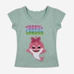 Blusa de Bebé aplicacion Tiburón Rosa y Brillos
